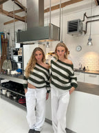 Jaida Loose Striped Pullover Sweater for Cozy Fashion