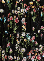 Margaret Floral Embroidered Midi Dress Black