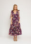 Margaret Floral Midi Dress Purple