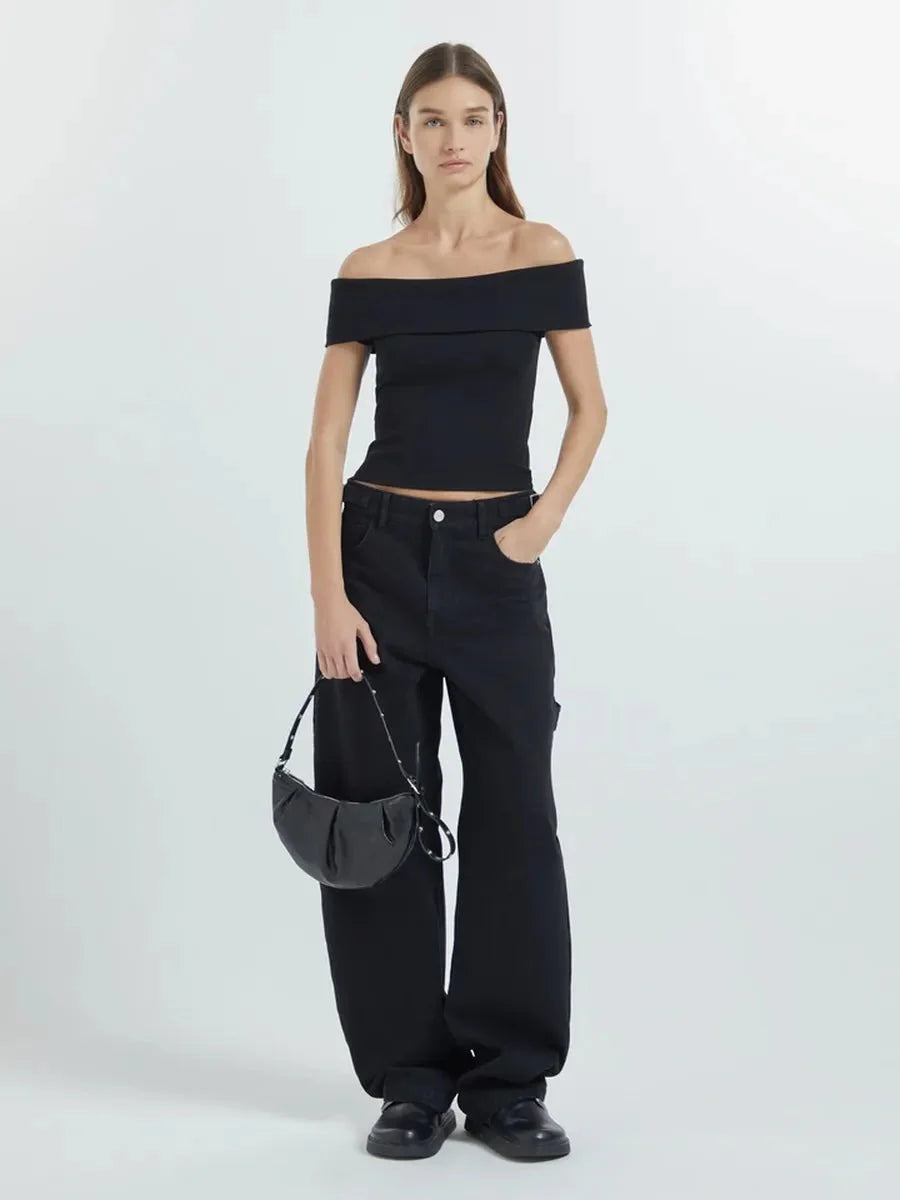 Kristy Tube Top Sexy T-shirt Off-shoulder Secondary image