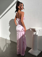 Manny One Shoulder Satin Maxi Dress
