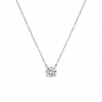 Sterling Silver 4 Prong Round 7mm 1.2 CT Moissanite Necklace W/ Certification