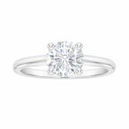 Sterling Silver 4 Prong 7MM 1.2CT Round Moissanite Ring