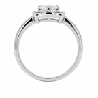 Sterling Silver 5MM 0.5CT Round Moissanite W/ Square Halo Ring