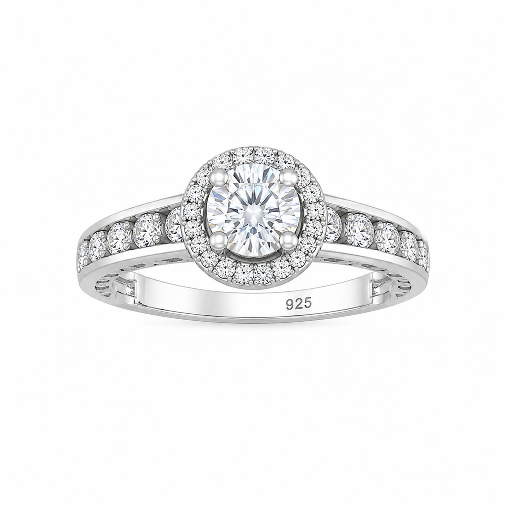 Sterling Silver 1.2CT Moissanite Engagement Ring