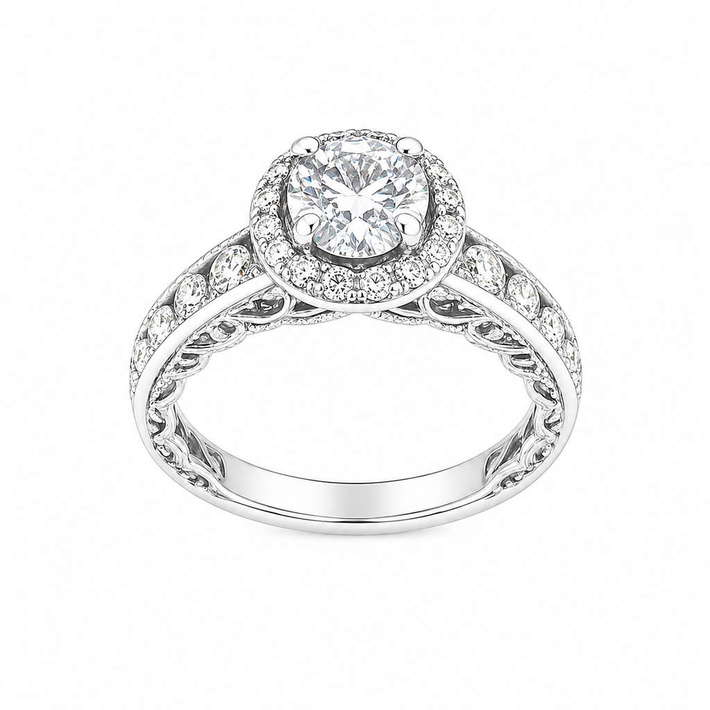 Sterling Silver 1.2CT Moissanite Engagement Ring