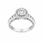 Sterling Silver 1.2CT Moissanite Engagement Ring
