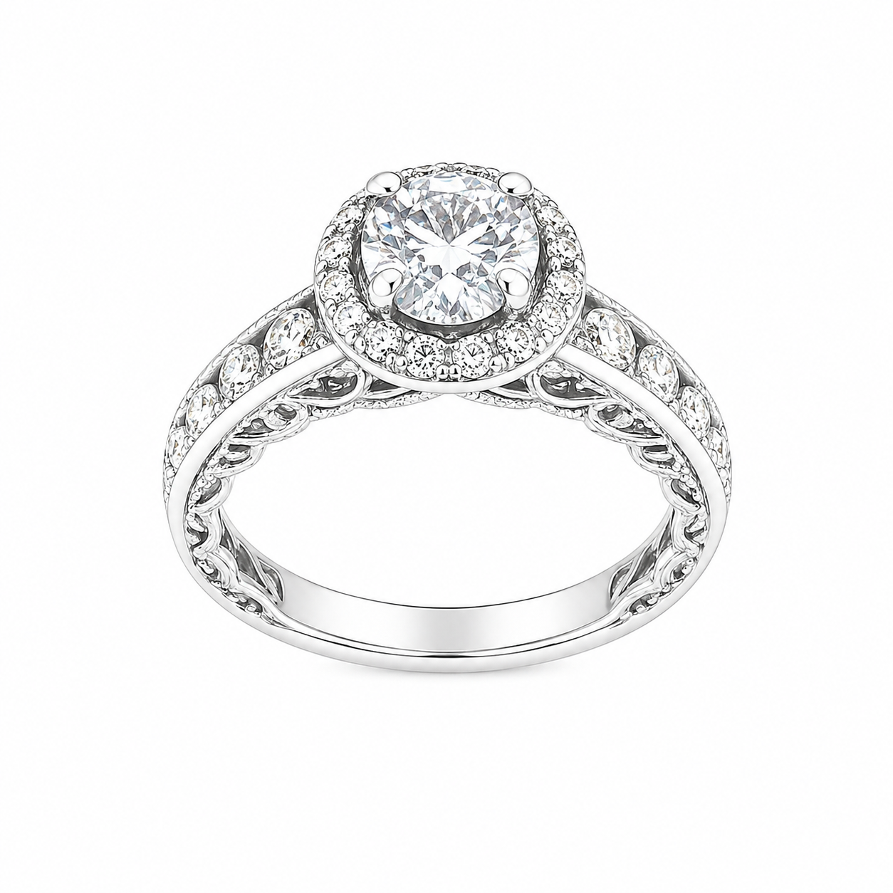 Sterling Silver 1.2CT Moissanite Engagement Ring