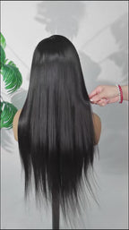 Straight 250 Density Real Full Lace Human Hair Wig Brazilian Pre Plucked 360 HD Full Lace Invisible Strap Snug Fit Wig For Women