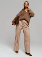 Cozy Priya Loose V-neck Sweater - Fall Essential