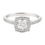 Sterling Silver 5MM 0.5CT Round Moissanite W/ Square Halo Ring