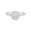Sterling Silver Round 5MM 0.5CT Moissanite W/ Halo Ring