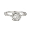 Sterling Silver Round 0.5CT Moissanite W/ Square Halo Ring