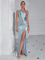 Formal Women's Evening Prom Elegant Party wedding guest  Celebrity Female Satin Maxi Club Wear Cocktail Dresses