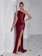 Formal Women's Evening Prom Elegant Party wedding guest  Celebrity Female Satin Maxi Club Wear Cocktail Dresses