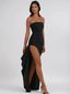 Yaser Strapless Split Long Dress